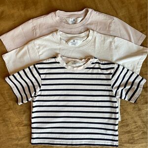 Striped and Solid Kids T-Shirts Set and Biker Shorts